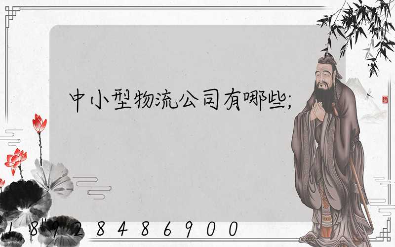 中小型物流公司有哪些