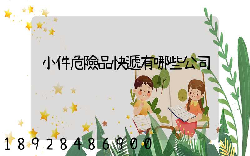 小件危險品快遞有哪些公司