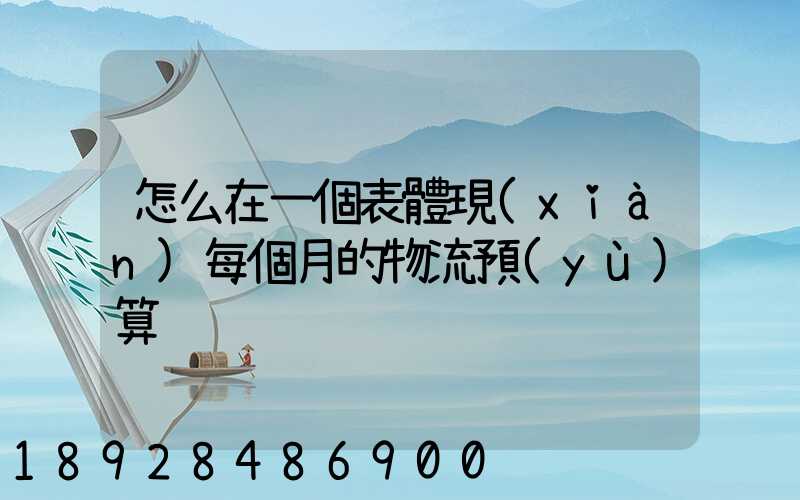 怎么在一個表體現(xiàn)每個月的物流預(yù)算