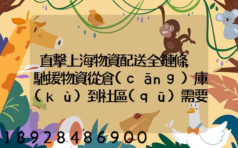 直擊上海物資配送全鏈條,馳援物資從倉(cāng)庫(kù)到社區(qū)需要經(jīng)過(guò)什么